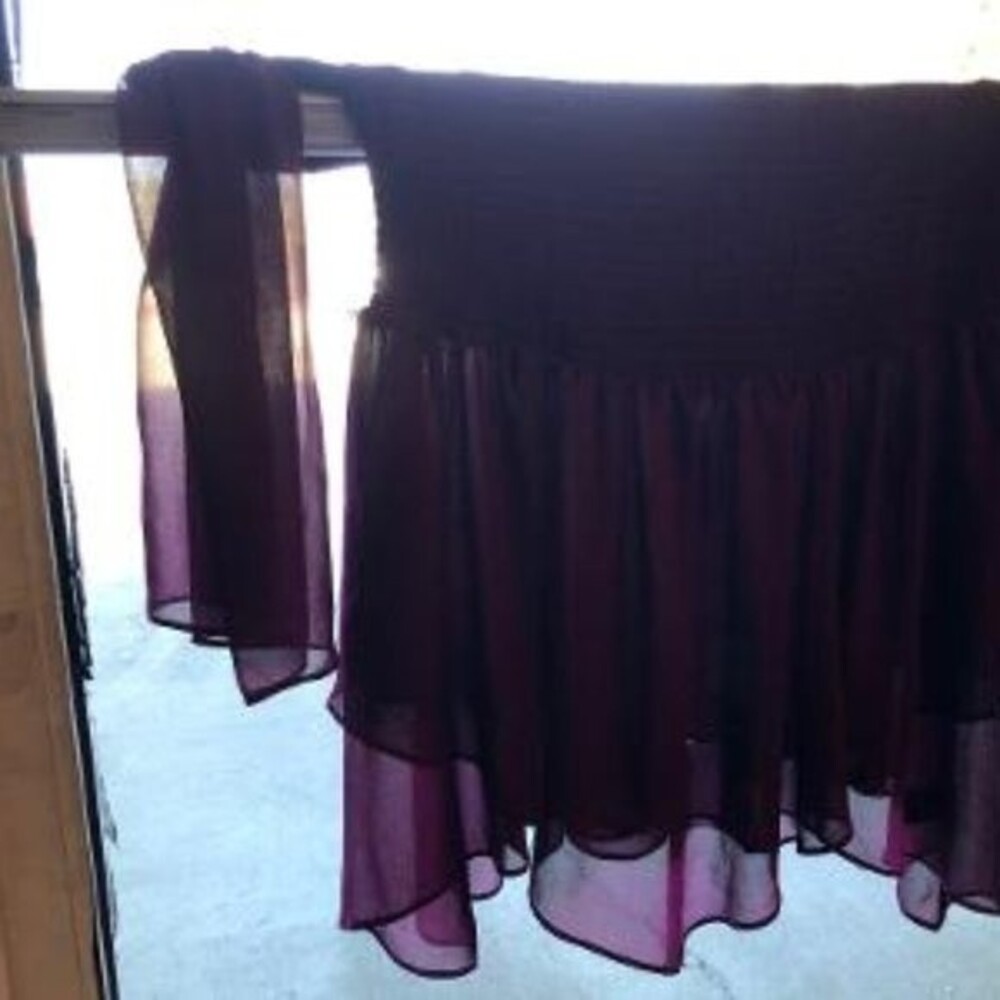 Torrid Tunic PURPLE Chiffon Off SHOULDER - Picture 2 of 4